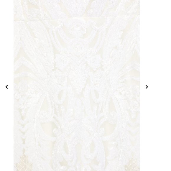 Lulu's Love That Lasts White Sequin Embroidered Maxi Dress - Picture 5 of 5
